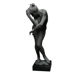 Ewe Dark Gray Resin Sculpture