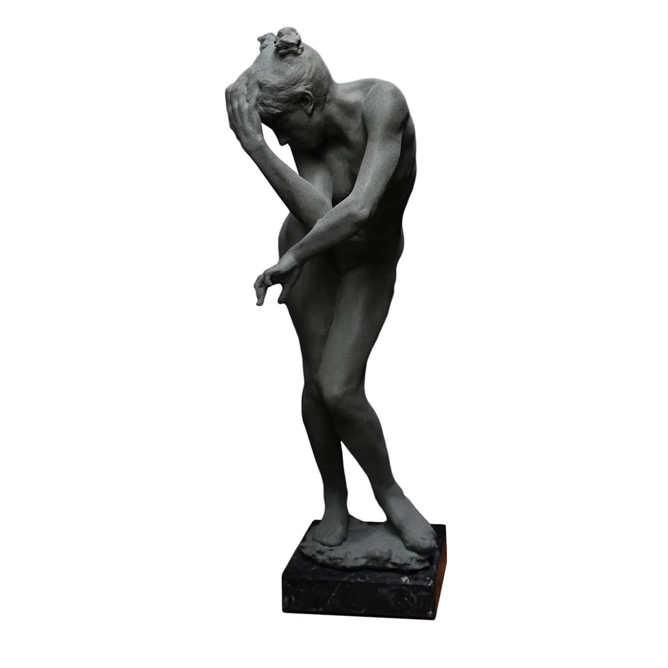 Ewe Dark Gray Resin Sculpture