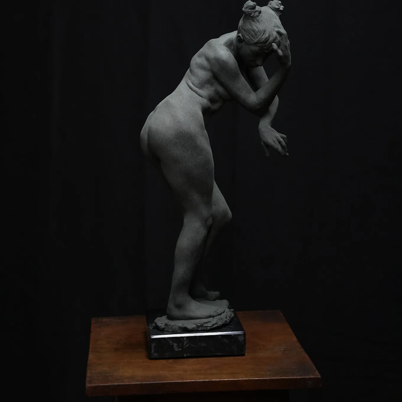 Ewe Dark Gray Resin Sculpture