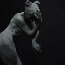 Ewe Dark Gray Resin Sculpture