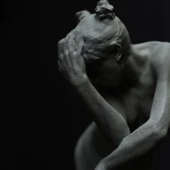 Ewe Dark Gray Resin Sculpture