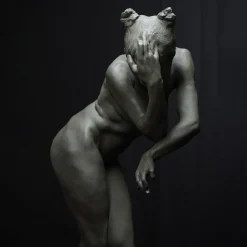 Ewe Light Grey Resin Sculpture