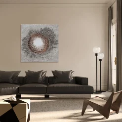 Expansion Textured Resin Painting in Dove Gray