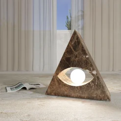 Eye Marble Sculpure Table Lamp by Sissy Daniele
