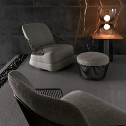 Fabric Ottoman by Castello Lagravise Studio