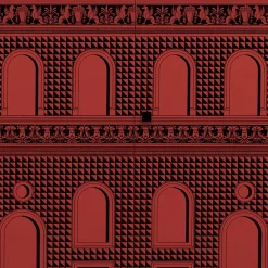 Facciata Quattrocentesca Red Raised Small Cabinet