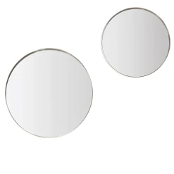 Face To Face Set of 2 Round LED Wall Mirror by Giuseppe Bavuso