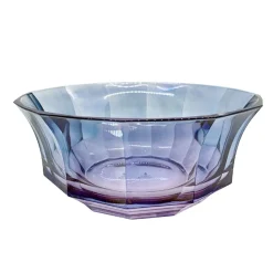 Faceted Purple-To-Blue Crystal Salad Bowl
