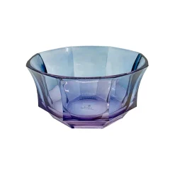 Faceted Purple-To-Blue Crystal Dessert Bowl