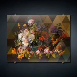 Fancy Bouquet Glass Decorative Panel #3