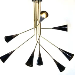 Fascino 8-Light Black & Brass Chandelier by Carlo Nason