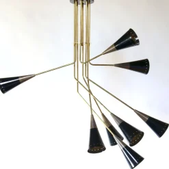 Fascino 8-Light Black & Brass Chandelier by Carlo Nason