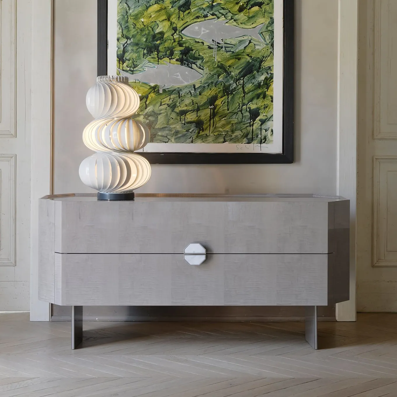 FB Collection Light Crystal Chest of 2 drawers