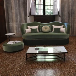 Febe Set of Green Pouf and Small Table