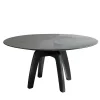 Feel Black Dyed Wood Round Dining Table