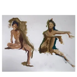 Figure Studies Watercolor Painting on Paper