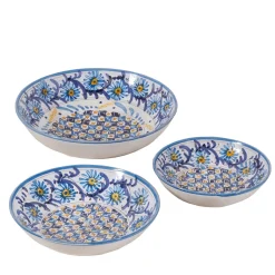 Fiore Azzurro Set of 3 Bowls by Lorenza Adami