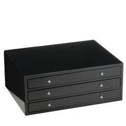 Firenze Black 3-Drawer Pen Box