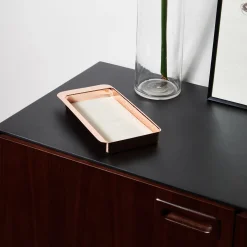 Firenze Rectangular Copper and Cream White Empty Pocket Tray