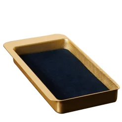 Firenze Rectangular Gold and Blue Empty Pocket Tray