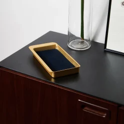 Firenze Rectangular Gold and Blue Empty Pocket Tray