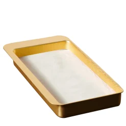 Firenze Rectangular Gold and Cream White Empty Pocket Tray