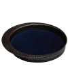 Firenze Round Burnished and Blue Empty Pocket Tray