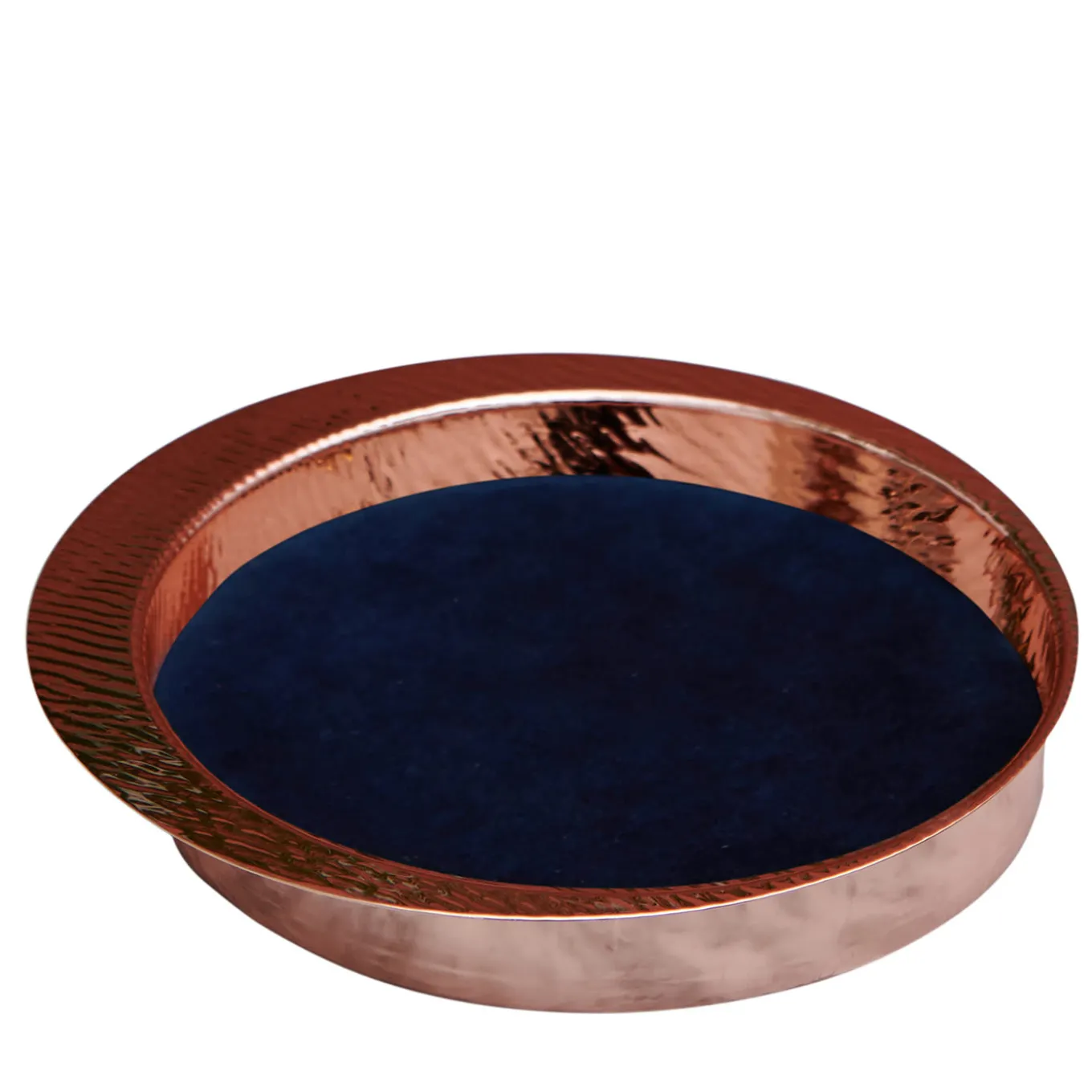 Firenze Round Copper and Blue Empty Pocket Tray