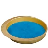 Firenze Round Gold and Light Blue Empty Pocket Tray