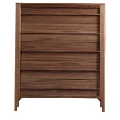 Five-Drawer Walnut Wood Dresser Modo10 Collection