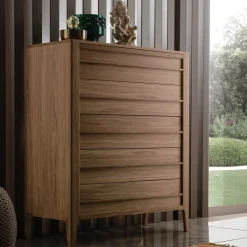 Five-Drawer Walnut Wood Dresser Modo10 Collection