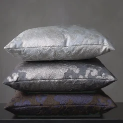 Flannel Square Floral Purple Jacquard Cushion