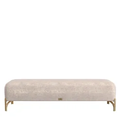 Flare 02 Beige Upholstered Bench with Metal Legs