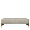 Flare 03 Gray Bench with Champagne Metal Legs