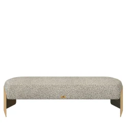 Flare 03 Gray Bench with Champagne Metal Legs