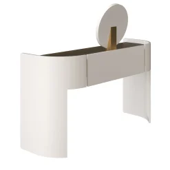 Flare White One Drawer Vanity Desk with LED Mirror