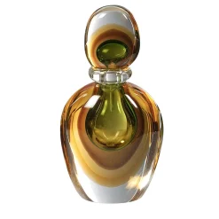 Flatus Large Green Brown and Amber Bottle