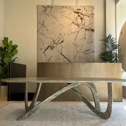 Fleur Green Marble Dining Table
