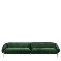 Flo Green Velvet 4-Seater Sofa by Lorenza Bozzoli