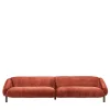 Flo Orange Velvet 4-Seater Sofa by Lorenza Bozzoli