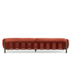 Flo Orange Velvet 4-Seater Sofa by Lorenza Bozzoli