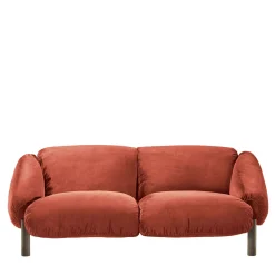 Flo Orange Velvet 2-Seater Sofa by Lorenza Bozzoli