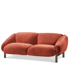 Flo Orange Velvet 2-Seater Sofa by Lorenza Bozzoli