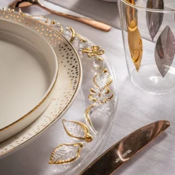 Flora Gold Glass Charger Plate
