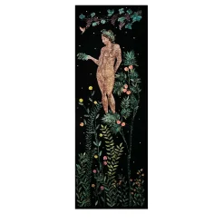 Florae Incantata Peach Tree Black Velvet Tapestry