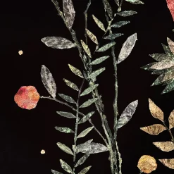 Florae Incantata Tri-Panel Black Velvet Tapestry