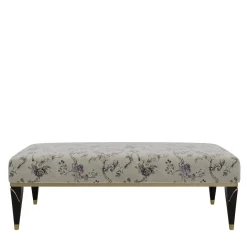 Floral Upholstered Black Brown Bench from Studio Privè Collection