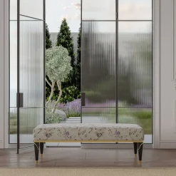 Floral Upholstered Black Brown Bench from Studio Privè Collection