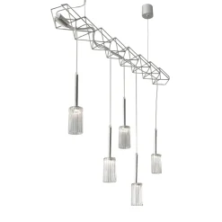 Flow 5-Light Silvery Chandelier