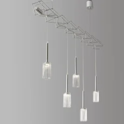 Flow 5-Light Silvery Chandelier